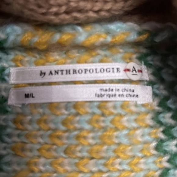 Anthropologie Carlotta Shawl Oversized Cardigan Fair Isle Sweater Sz M/L - Picture 3 of 8